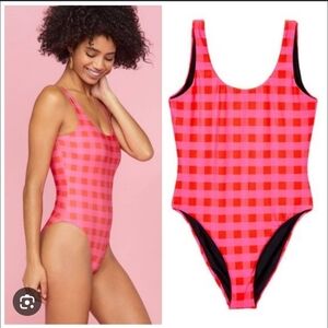 Terez Women's Gingham Swimsuit One Piece Multi Color Bathing Suit  Large NWOT